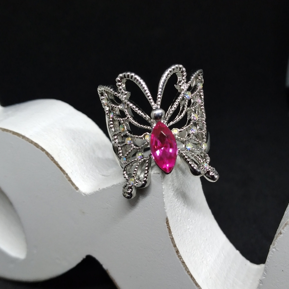 Beautiful Pink Butterfly Ring - Picture 5 of 6